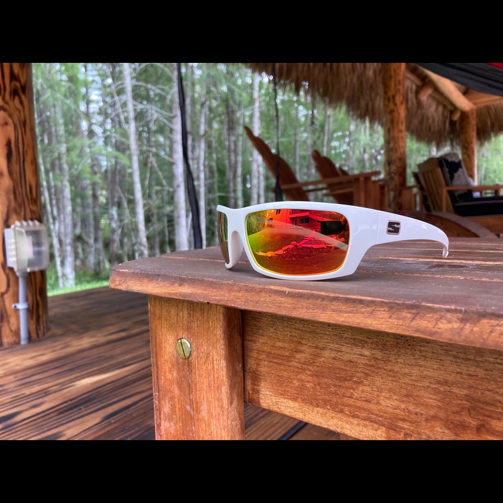 Skeleton Optics Summit Sunglasses White/Orange